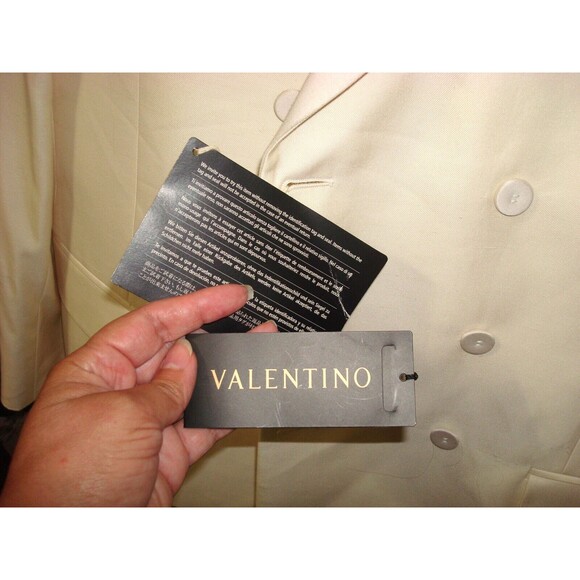 New NWT 50 IT FR Tuxedo Mens Jacket 40 US Italy Valentino Cream White Designer - Picture 3 of 16